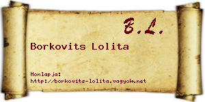Borkovits Lolita névjegykártya